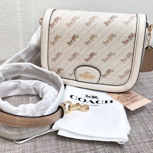 NWT Coach Saddle Bag Horse & Carriage Diagonal Print C4059, Crossbody.